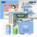 Screenshot composite showing four branded landing pages from a multi-brand Shopify site. Each page uses a distinct logo, color scheme, and product imagery for Georgian Bay Spirit Co, Wyatt Rose, Isla Tequila, and BFF Beverages, demonstrating visual differentiation within a shared layout.